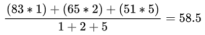 Weighted average calculation